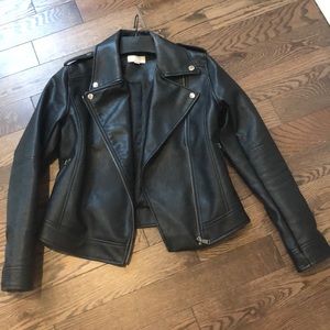 Black faux leather jacket